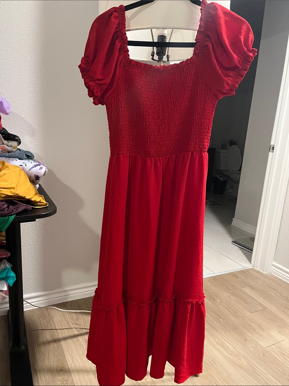 Gorgeous red dress.